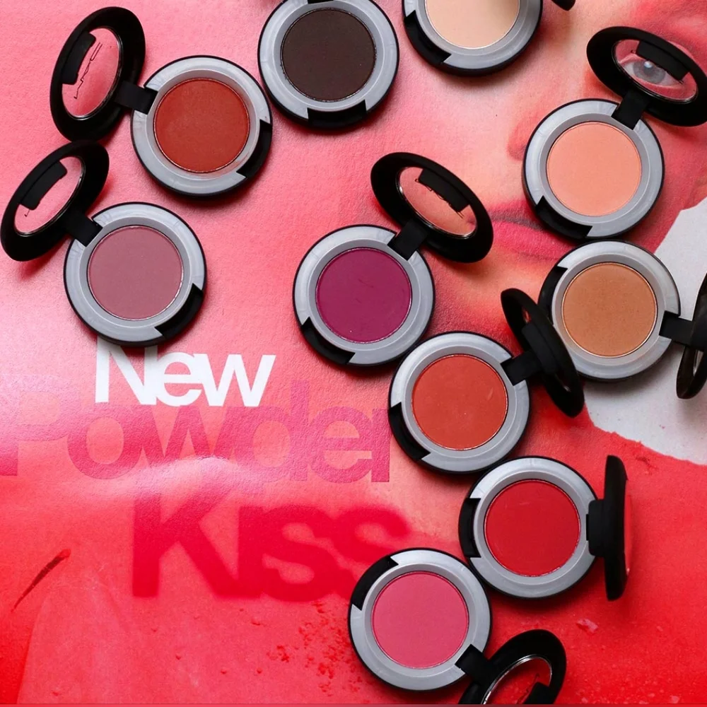 Mac Powder Kiss Eyeshadow A Little Tamed Midtone Blue Pink Brand New In Box
